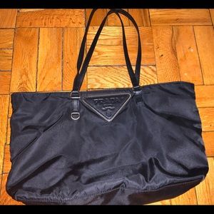 Black nylon Prada tote